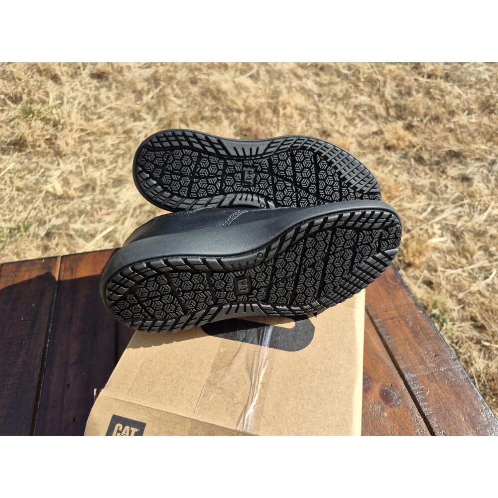 Cat Footwear Women's Prorush Sr+ Oxford Food Service Work Shoes Black Leather 5 - Picture 8 of 9